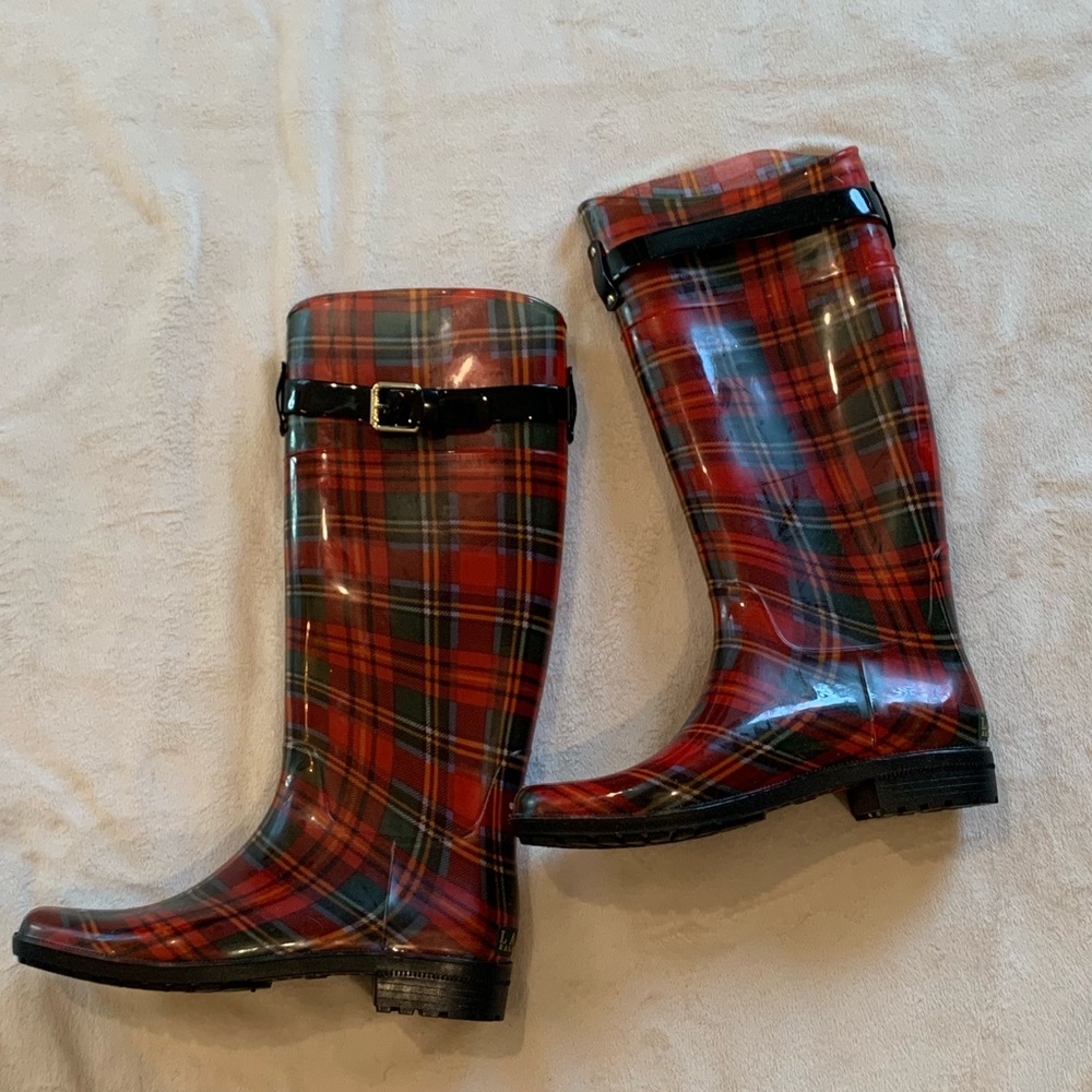NWOT Ralph Lauren plaid rain boots